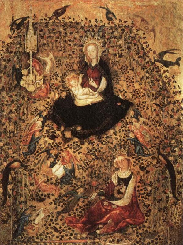 unknow artist Madonna with Angels in a Rose Garden